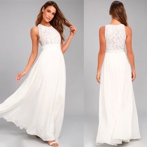 Lulus | Forever and Always Lace Maxi Dress S
